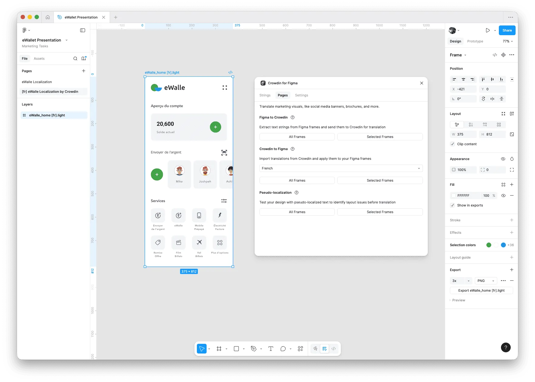 Preview translated app mockups